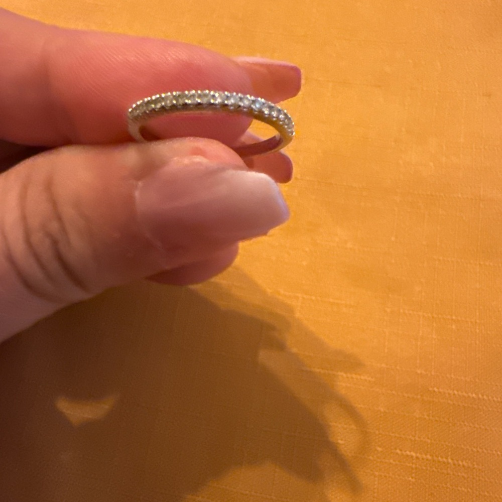 Elegant Silver Diamond Band